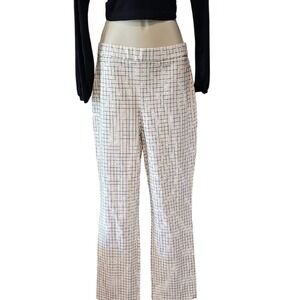 Massimo Fabbro Italy Size 2 Cream Plaid Women's Pants